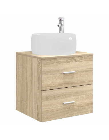 Set di mobili per il bagno 3 pz Rovere Sonoma