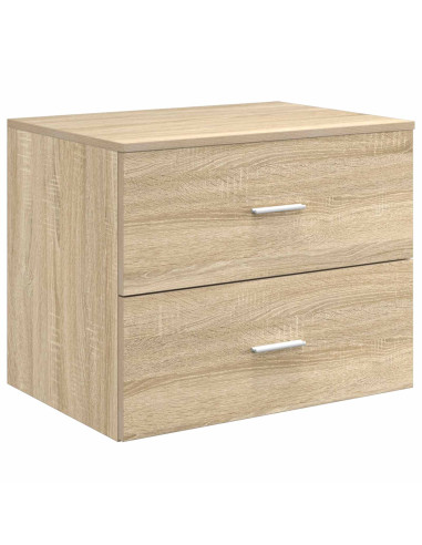 Set di mobili per il bagno 3 pz Rovere Sonoma