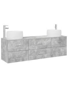 Set di mobili per il bagno 3 pz Grigio Cemento 2