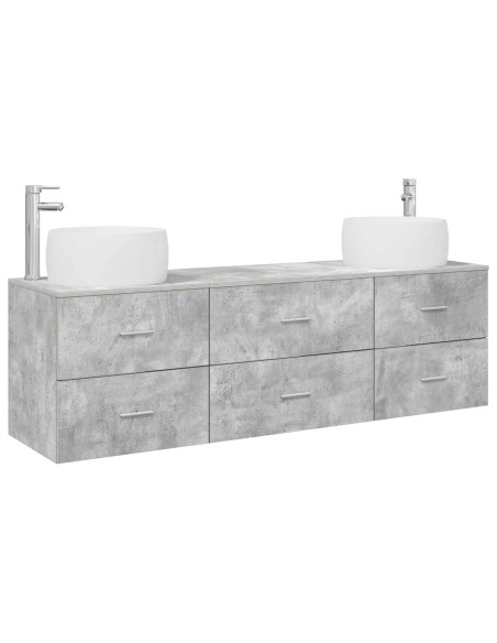 Set di mobili per il bagno 3 pz Grigio Cemento