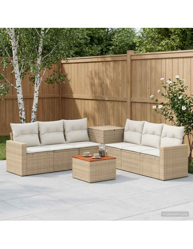 Set di divani 8 pz Beige e Bianco Crema