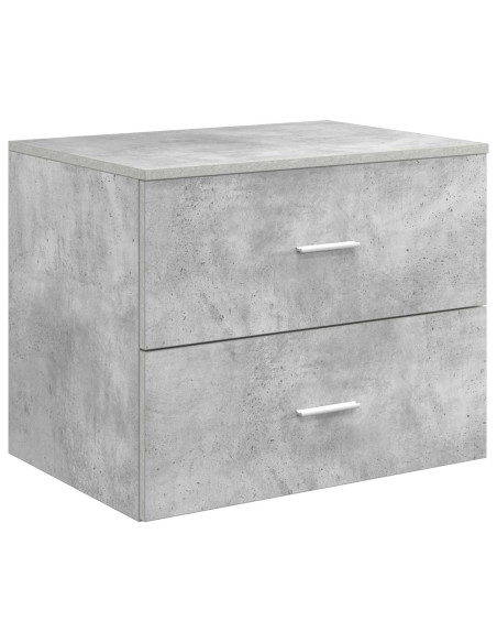 Set di mobili per il bagno 3 pz Grigio Cemento
