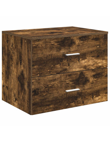 Set di mobili per il bagno 3 pz Rovere Fumo 49,5 x 44,5 x 66 cm