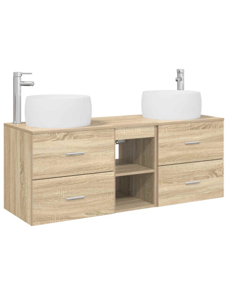 Set di mobili per il bagno 3 pz Rovere Sonoma