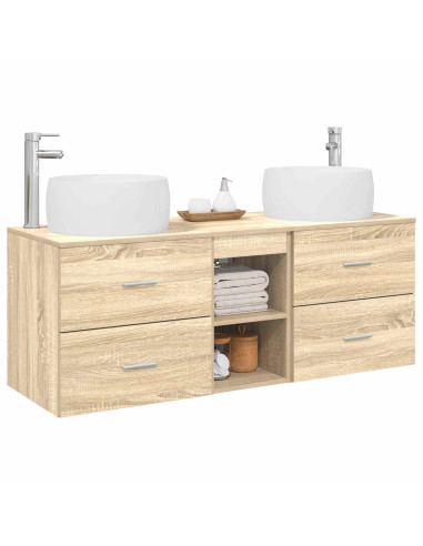 Set di mobili per il bagno 3 pz Rovere Sonoma