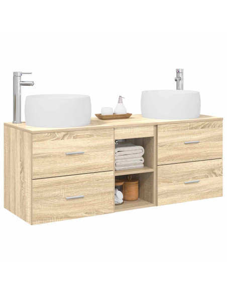 Set di mobili per il bagno 3 pz Rovere Sonoma