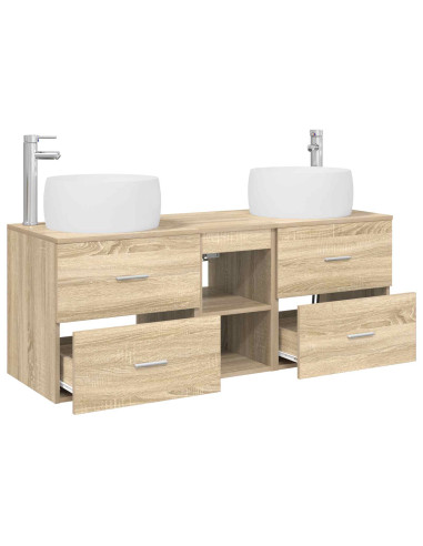 Set di mobili per il bagno 3 pz Rovere Sonoma