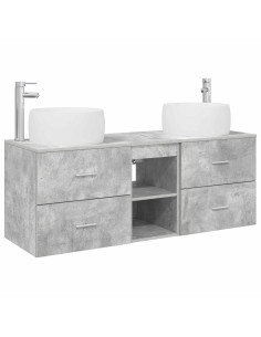 Set di mobili per il bagno 3 pz Grigio Cemento 2
