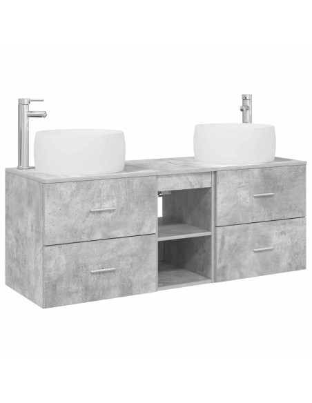 Set di mobili per il bagno 3 pz Grigio Cemento