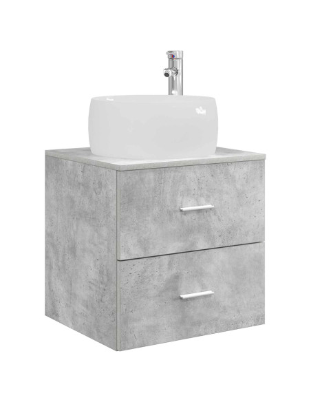 Set di mobili per il bagno 3 pz Grigio Cemento