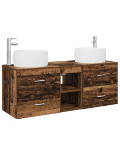 Set di mobili per il bagno 3 pz Legno antico 2