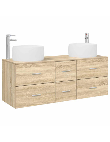 Set di mobili per il bagno 3 pz Rovere Sonoma