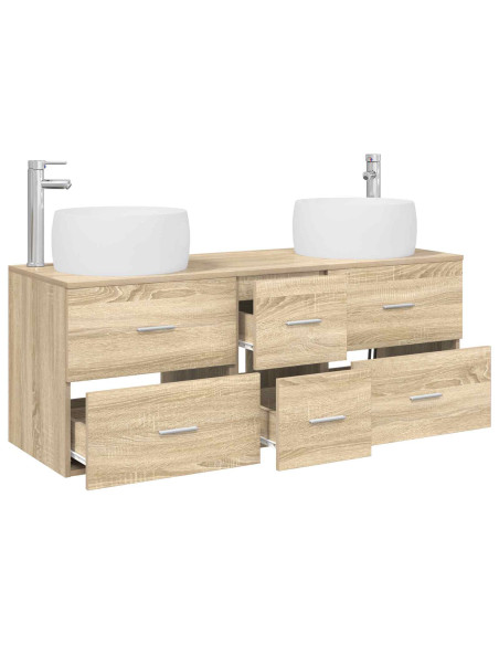 Set di mobili per il bagno 3 pz Rovere Sonoma