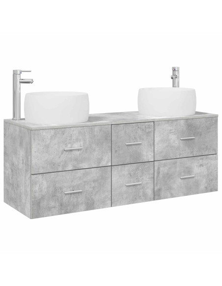 Set di mobili per il bagno 3 pz Grigio Cemento