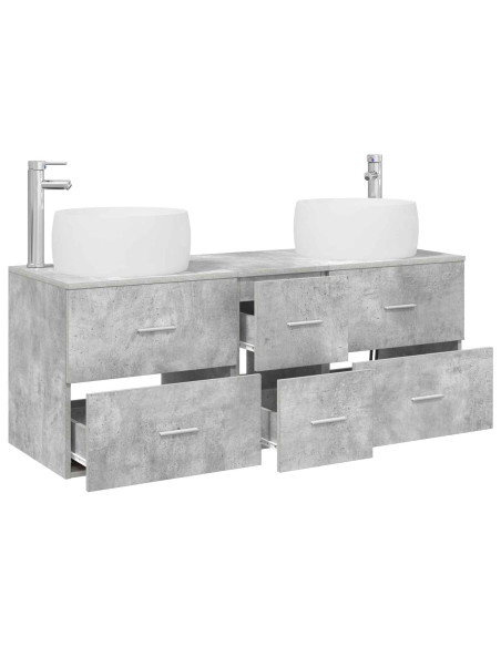 Set di mobili per il bagno 3 pz Grigio Cemento