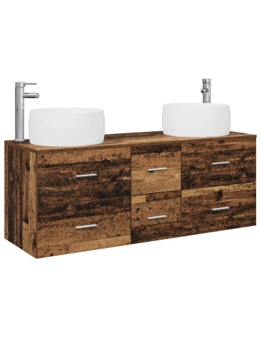 Set di mobili per il bagno 3 pz Legno antico