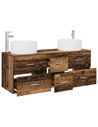 Set di mobili per il bagno 3 pz Legno antico