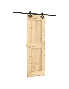 Porta scorrevole Naturale e Nero 70 x 210 cm 2