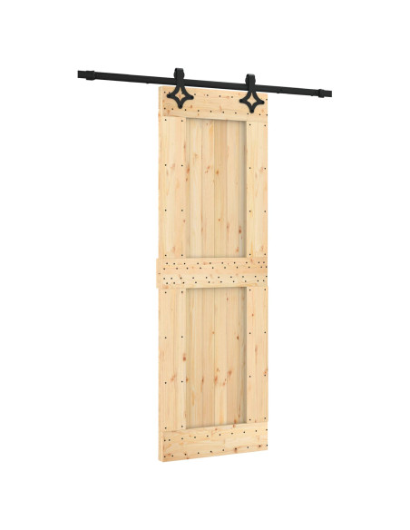 Porta scorrevole Naturale e Nero 70 x 210 cm