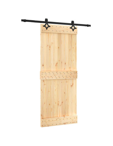 Porta scorrevole Naturale e Nero 85 x 210 cm