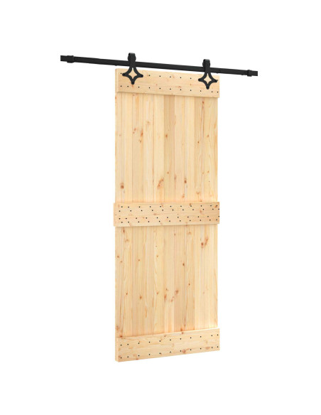 Porta scorrevole Naturale e Nero 85 x 210 cm