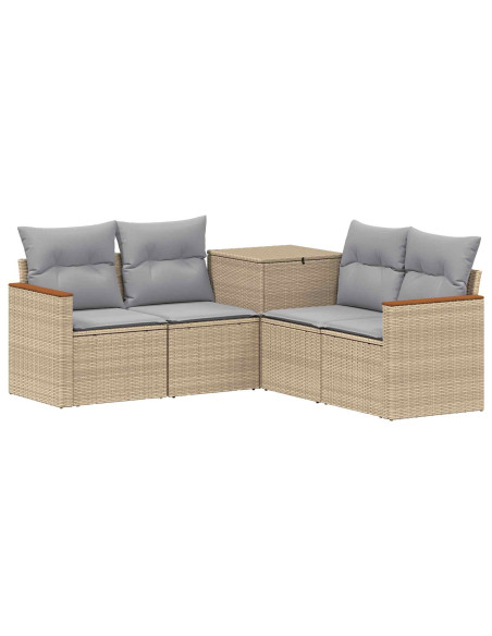 Set di divani 5 pz Beige e Grigio Chiaro