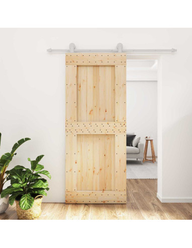 Porta scorrevole Naturale e Bianco 85 x 210 cm