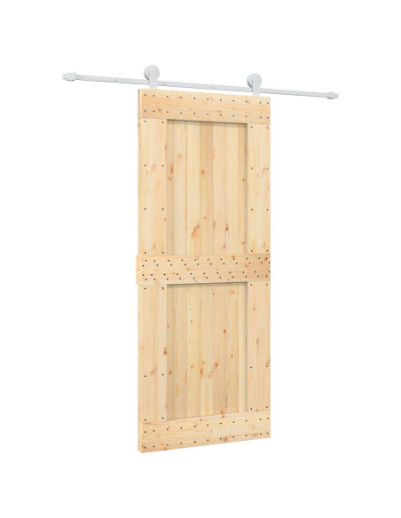 Porta scorrevole Naturale e Bianco 85 x 210 cm