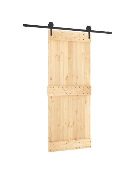 Porta scorrevole Naturale e Nero 85 x 210 cm