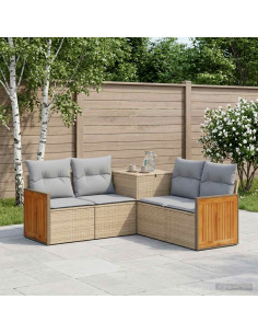 Set di divani 5 pz Beige e Grigio Chiaro