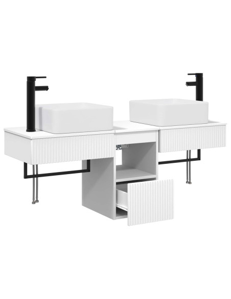 Set di Armadi da Bagno 3 pz Bianco 53 x 35 x 39 cm