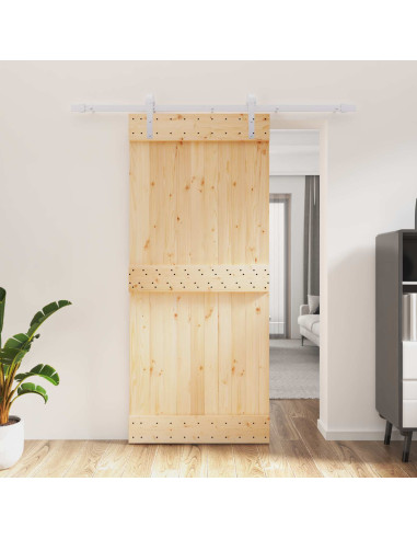 Porta scorrevole Naturale e Bianco 90 x 210 cm