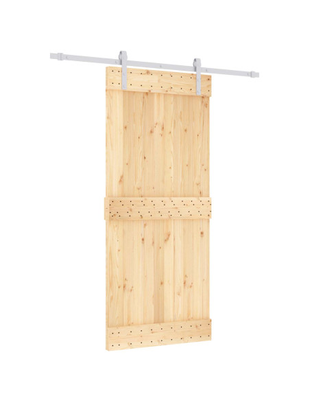 Porta scorrevole Naturale e Bianco 90 x 210 cm
