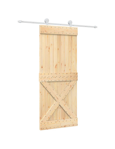 Porta scorrevole Naturale e Bianco 85 x 210 cm