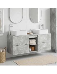 Set di Armadi da Bagno 3 pz Grigio Cemento 49,5 x 41 x 63 cm