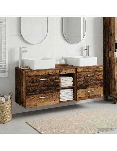Set di Armadi da Bagno 3 pz Legno antico 49,5 x 41 x 63 cm
