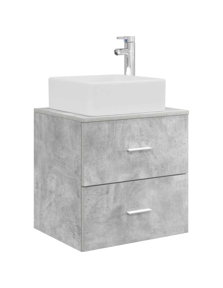 Set di Armadi da Bagno 3 pz Grigio Cemento 49,5 x 41 x 63 cm