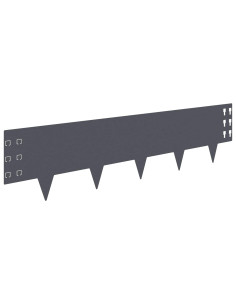 Bordura per Prato 10 pz 100 x 25 cm Acciaio Antracite 2