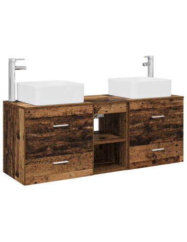 Set di Armadi da Bagno 3 pz Legno antico 49,5 x 41 x 63 cm