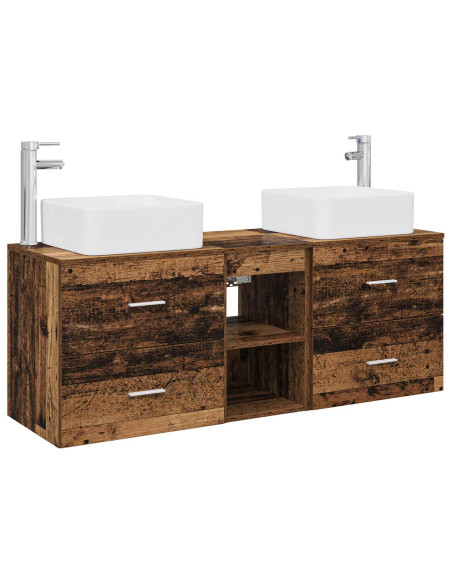 Set di Armadi da Bagno 3 pz Legno antico 49,5 x 41 x 63 cm