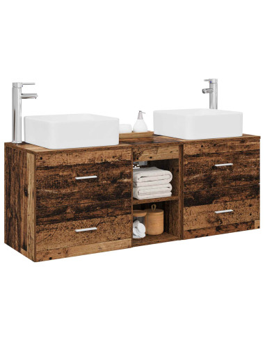 Set di Armadi da Bagno 3 pz Legno antico 49,5 x 41 x 63 cm
