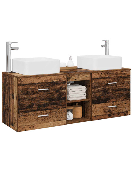 Set di Armadi da Bagno 3 pz Legno antico 49,5 x 41 x 63 cm