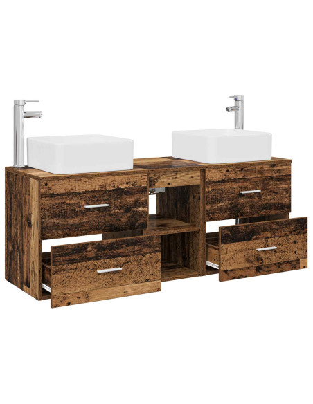 Set di Armadi da Bagno 3 pz Legno antico 49,5 x 41 x 63 cm