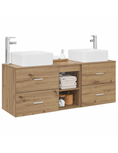Set di Armadi da Bagno 3 pz Rovere Artigianale