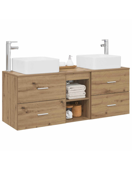 Set di Armadi da Bagno 3 pz Rovere Artigianale