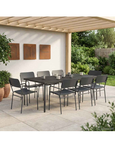 Set da pranzo 9 pz Antracite Acciaio