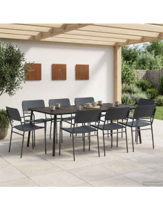 Set da pranzo 9 pz Antracite Acciaio