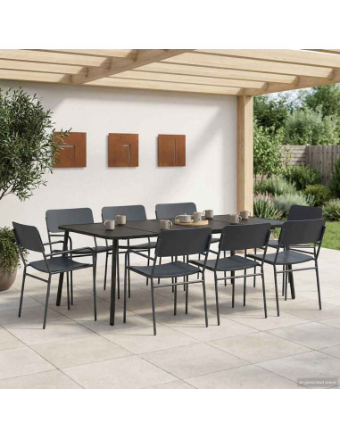 Set da pranzo 9 pz Antracite Acciaio