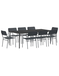 Set da pranzo 9 pz Antracite Acciaio 2