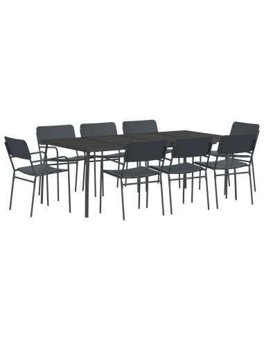 Set da pranzo 9 pz Antracite Acciaio